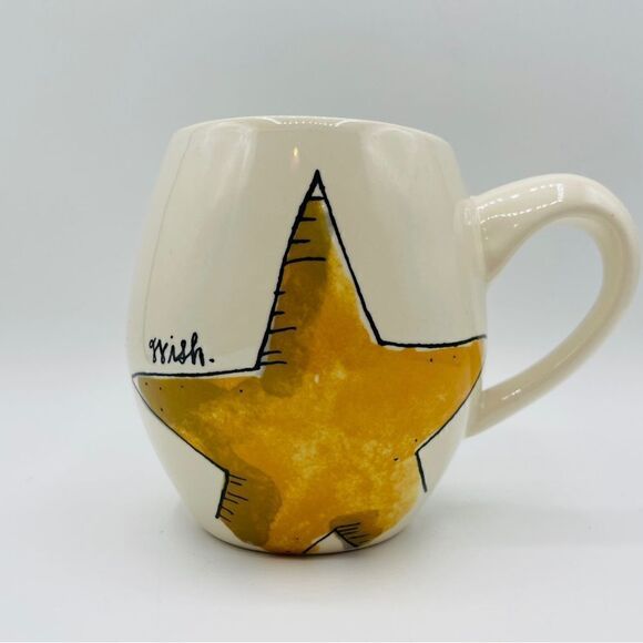 Set of 2 Rae Dunn Christmas Holiday Mugs Wish Merry - Picture 2 of 9